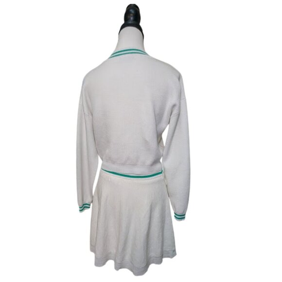 House of Harlow 1960 x Revolve White Knit Varsity Sweater & Skirt Set – Size M - Picture 3 of 15